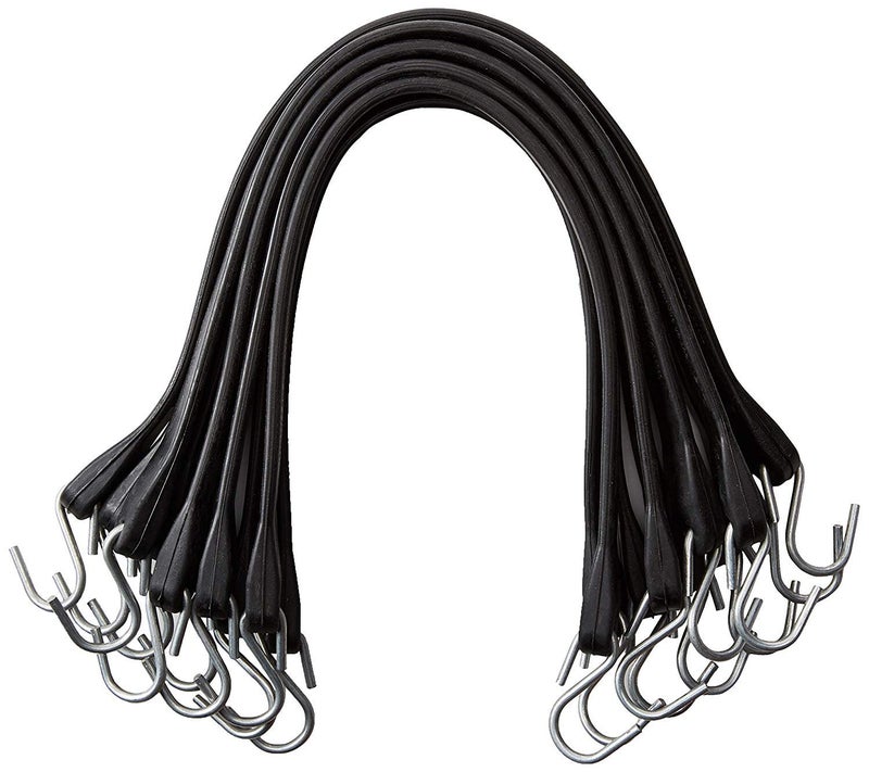 kitchentoolz 41" Inch 10 Pack Rubber Bungee Cords with Metal Hooks for Flatbed Trucks- Heavy Duty Tarp Tie Down Straps - Image 2